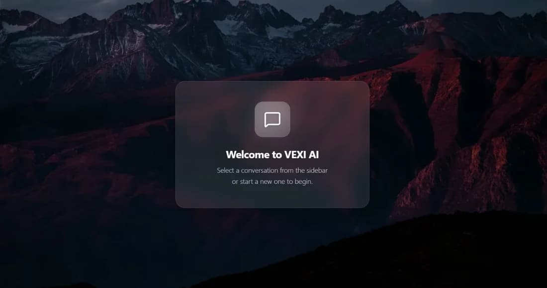 Real Vexi AI welcome interface